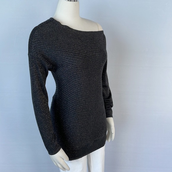 WHBM Lux Off Shoulder Tunic Sweater XSmall Gray - Picture 8 of 15